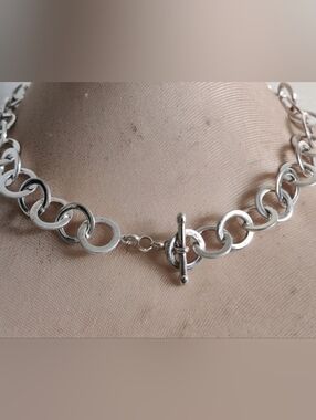Interlocking Sterling Silver 925  Chocker Necklace By designer David Sigal